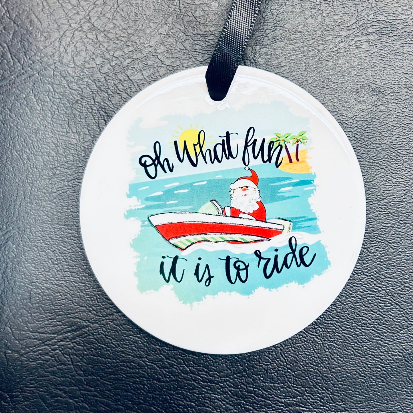 Boat Santa Ornament