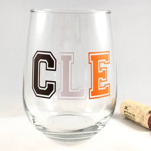 Cleveland Browns CLE Wine Glass
