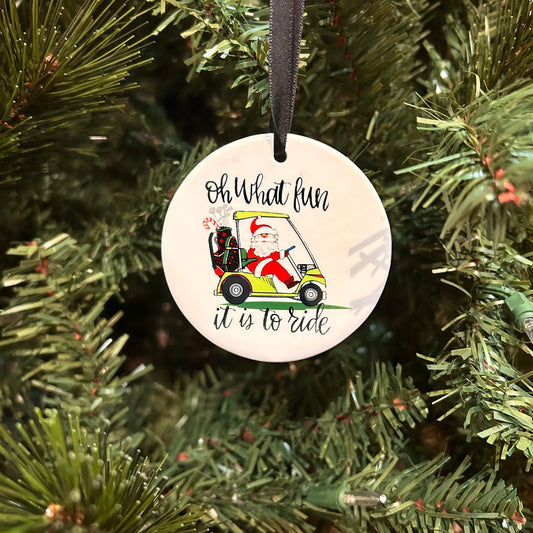 Golf Santa Ornament