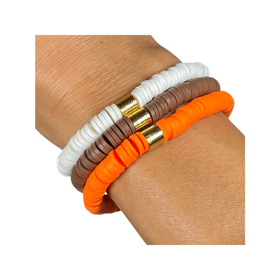 Cleveland Football Solid 3 Stack Bracelets