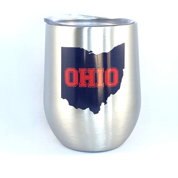 Ohio Wine/Ohio Gift Ideas/Ohio Wine Glass/Ohio State/Ohio Sports Fan