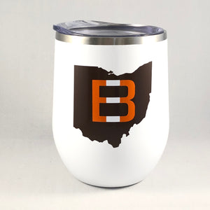 Cleveland Browns Wine Tumbler/Browns Wine Glass/Cleveland Sports/Browns Fan/Cleveland Gift/CLE