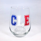 Cleveland Guardians CLE Wine Glass