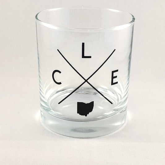 CLE X Cleveland Whiskey Glass