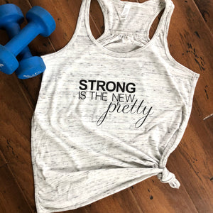 Strong is the New Pretty Flowy Racerback Tank Top