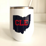 Cleveland Browns Wine Glass/Cleveland Indians Wine Glass/Cleveland Cavs/CLE gift ideas/Cleveland Sports Fan/Sports Fan Gifts/Ohio