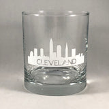 White Cleveland City Skyline Glass
