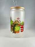 Grinch Christmas Frosted Glass