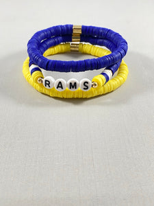 LA Rams Stretch Bracelet Set