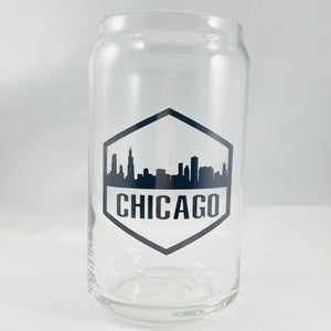 Hexagon Chicago Beer Can Glass