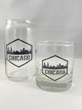 Hexagon Chicago Beer Can Glass