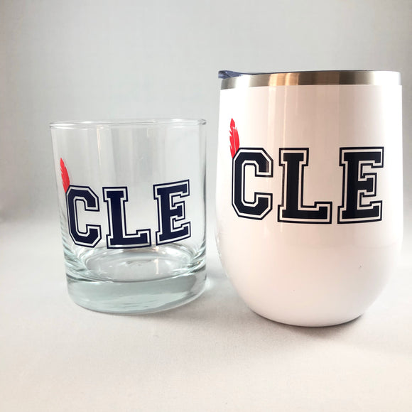 CLE Cleveland Indians Tumbler/Indians Glass/Cleveland Indians Gifts